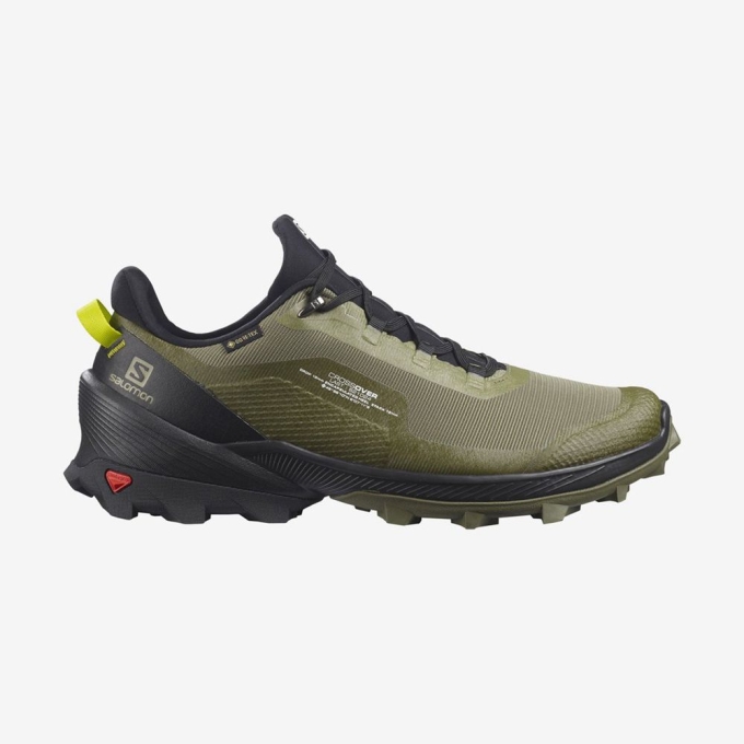 Salomon CROSS OVER GTX ハイキング シューズ メンズ 緑 | JP-6348AQU