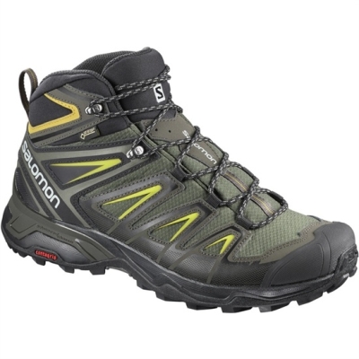 Salomon X ULTRA 3 WIDE MID GTX ハイキング シューズ メンズ 黒 | JP-1325RZL